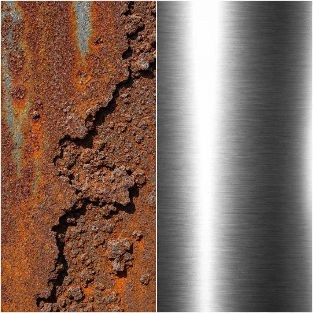 Before and after laser cleaning comparison